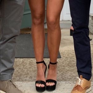 black platform high heels